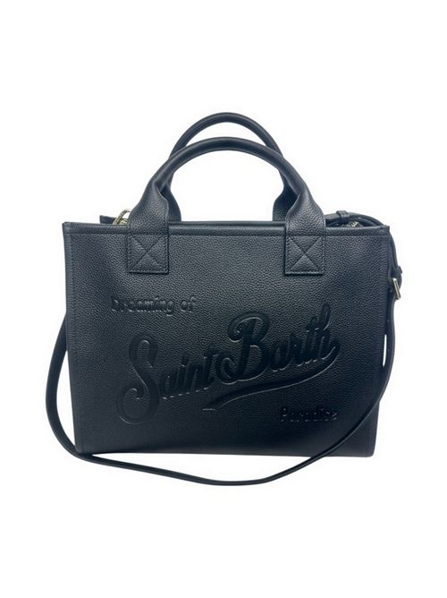 borsa donna vanity large in pelle martellata nero MC2 Saint Barth | VANITY BAG LARGE-GRAIN LEATHER SB00